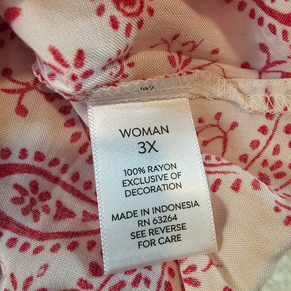 Women's Tunic Sleeveless Blouse Patriotic 3X Red White Blue NWT - Picture 15 of 16